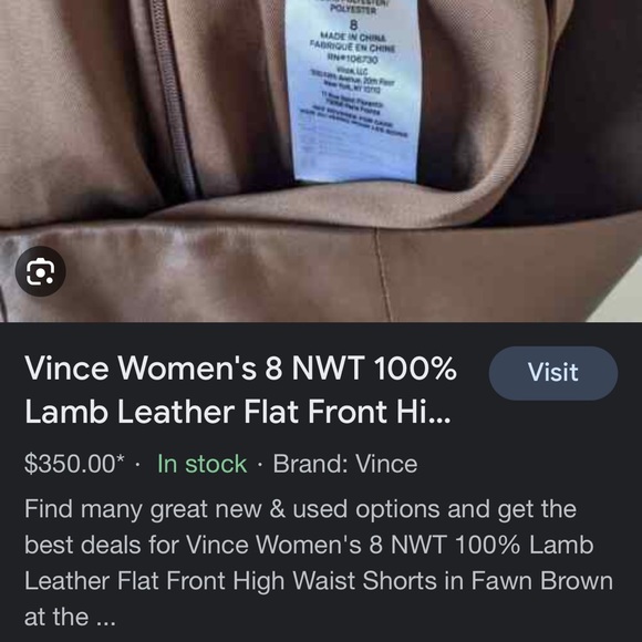 Vince lamb leather short - Picture 15 of 15